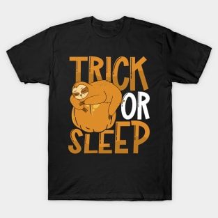 Halloween Sloth Pumpkin Trick or Sleep T-Shirt